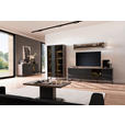 SIDEBOARD Schwarz, Eichefarben  178/84/44 cm  - Eichefarben/Anthrazit, Design, Glas/Holz (178/84/44cm) - Novel