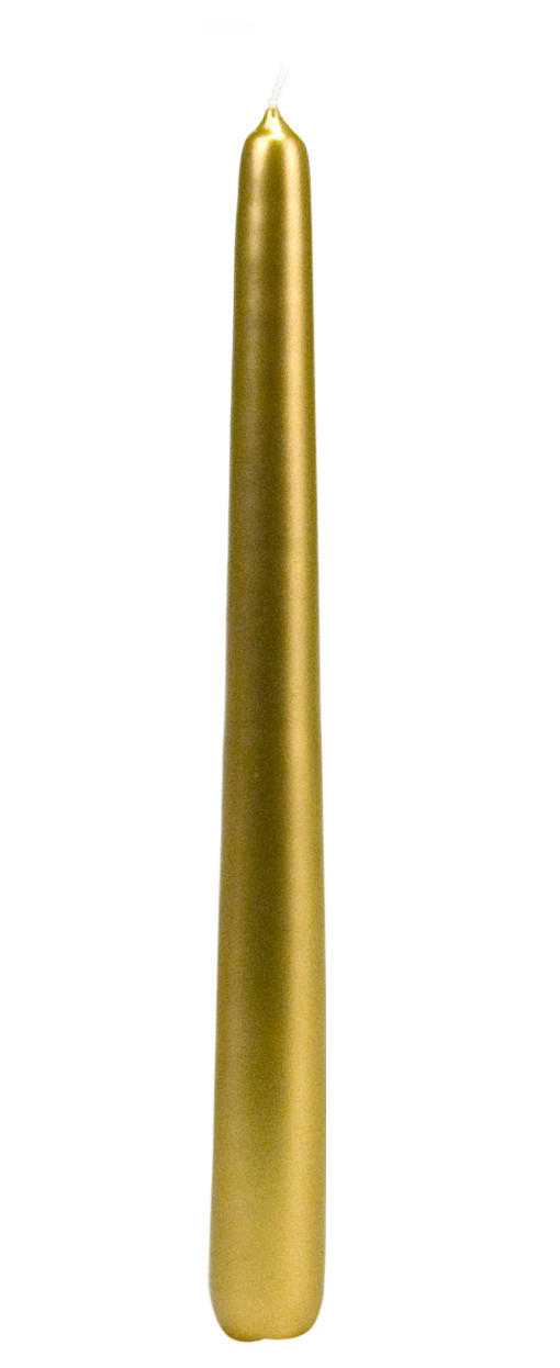 KÓNICKÁ SVÍČKA - barvy zlata, Basics, přírodní materiály (2.2/24/2.2cm)