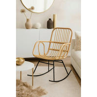 SCHAUKELSTUHL in Naturfarben, Beige  - Beige/Schwarz, Natur, Holz/Metall (57/95/84cm) - MID.YOU