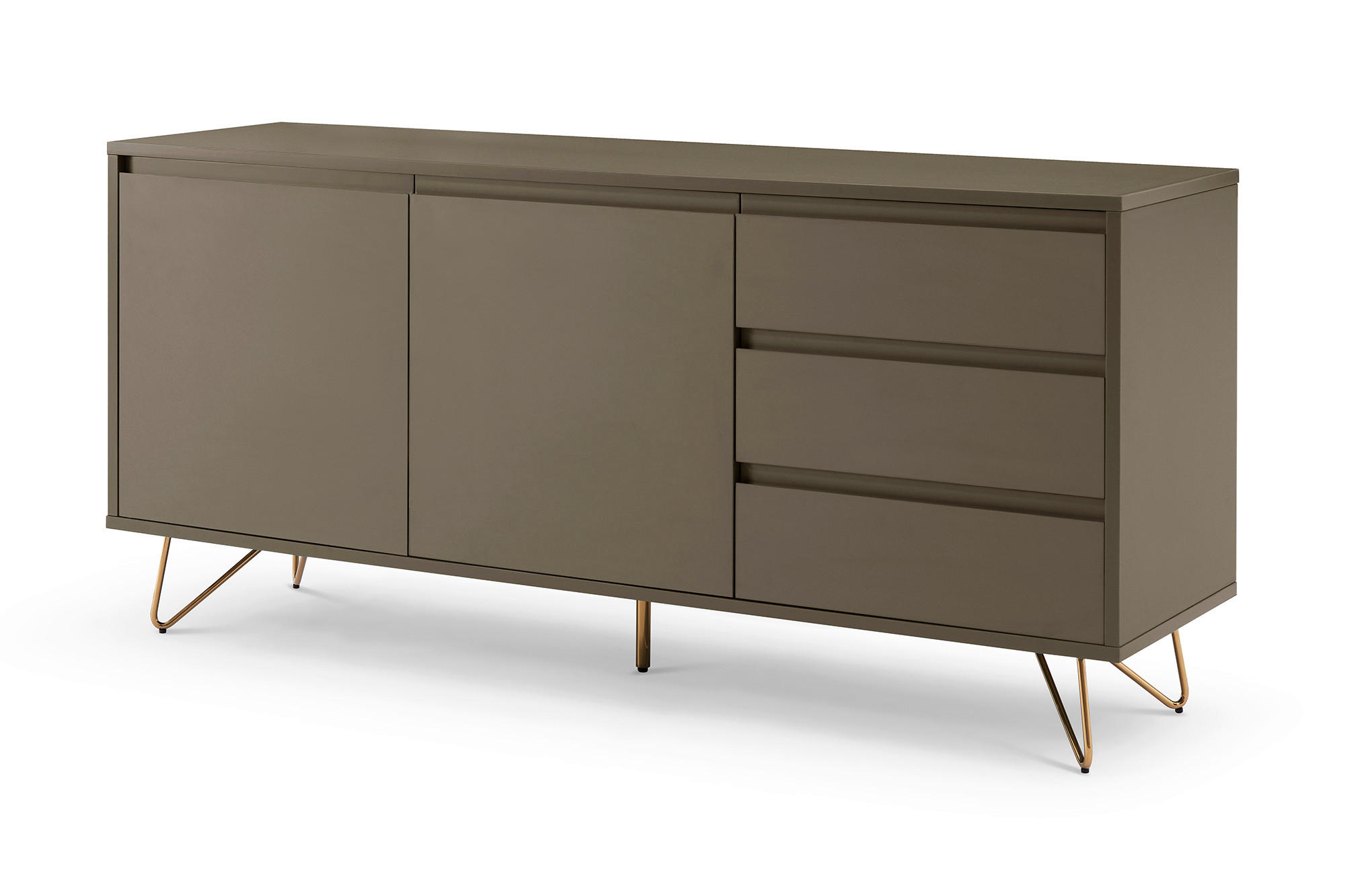 SIDEBOARD 150/70/40 cm  in Grau  - Messingfarben/Grau, Design, Holzwerkstoff/Metall (150/70/40cm) - Livetastic