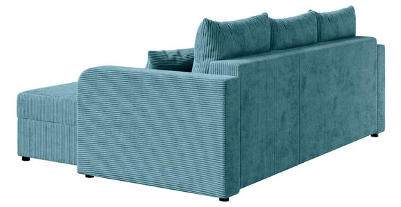 ECKSOFA  in Cord Türkis  - Türkis/Schwarz, KONVENTIONELL, Kunststoff/Textil (238/144cm) - Carryhome