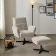 SESSEL in Teddystoff Beige  - Beige/Schwarz, Design, Textil/Metall (60/94/86cm) - Dieter Knoll