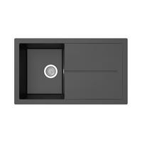 SPÜLE 17501000860500700-83  - Schwarz, Basics, Glas/Kunststoff (86/21,4/50cm) - Respekta