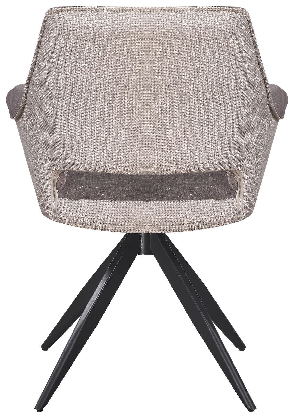 ARMLEHNSTUHL  in Eisen Samt, Webstoff  - Beige/Schwarz, KONVENTIONELL, Textil/Metall (62/86/64cm) - MID.YOU