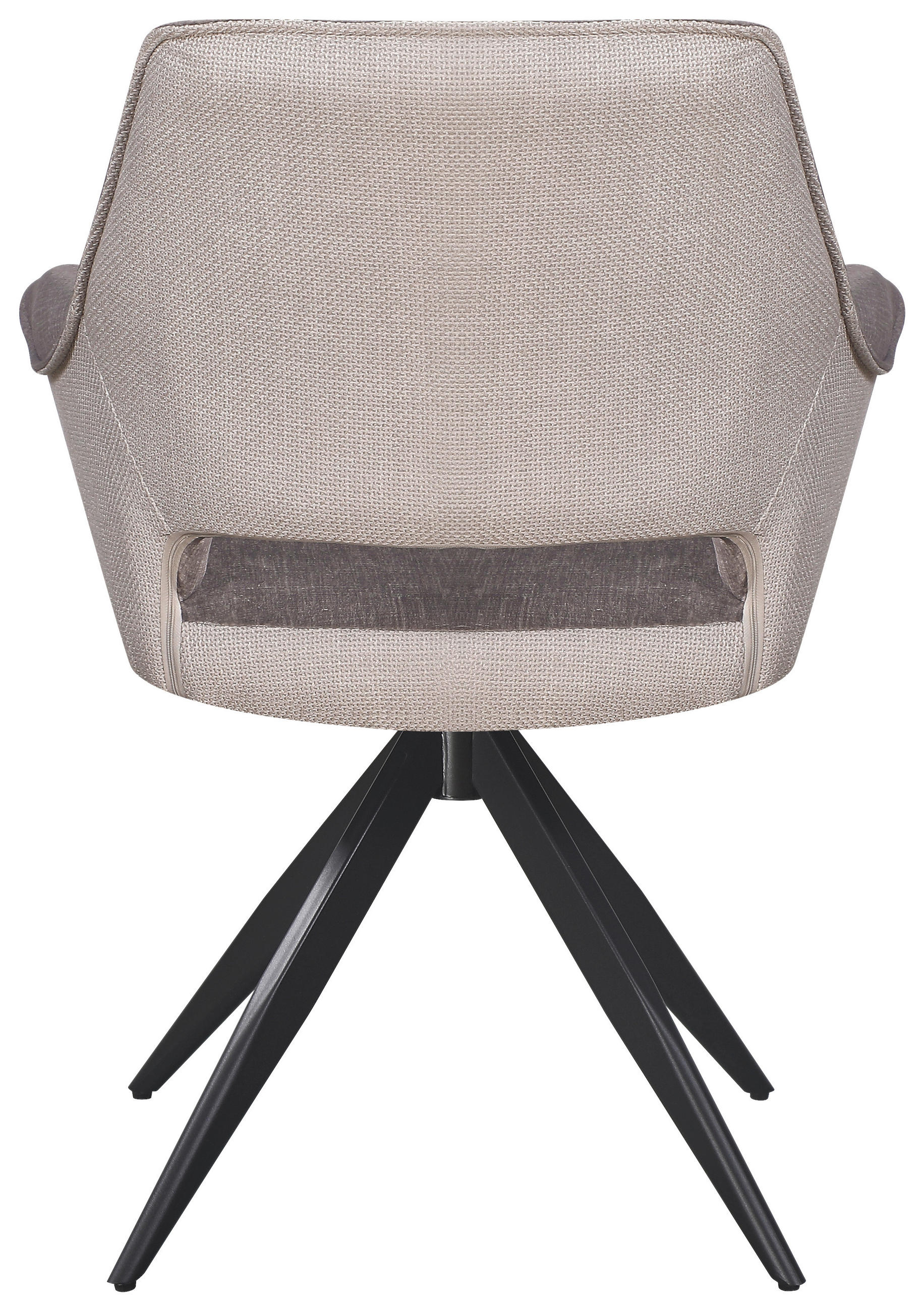 Thumbnail - Mid.you Armlehnstuhl, Schwarz, Beige, Metall, Textil, Drehkreuz, 62x86x64 cm, Sitzfläche 360° drehbar, Stühle