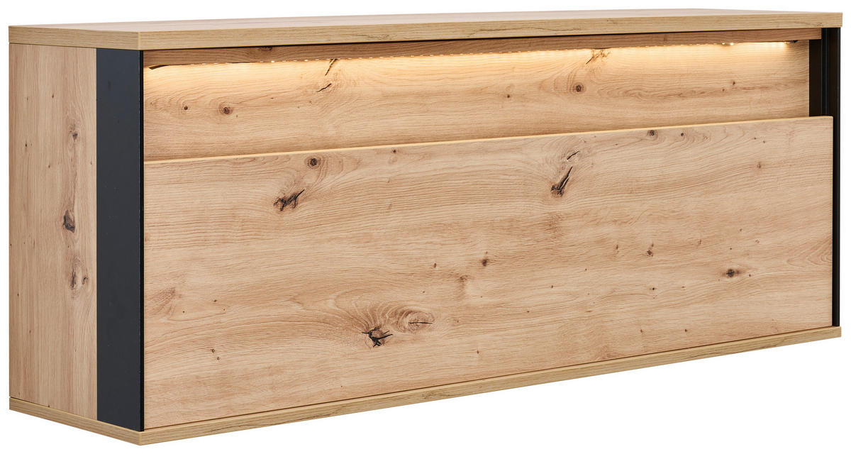 CORP SUSPENDAT in negru, stejar Artisan   - stejar Artisan/negru, Konventionell, material pe bază de lemn (120/45/30cm) - Voleo