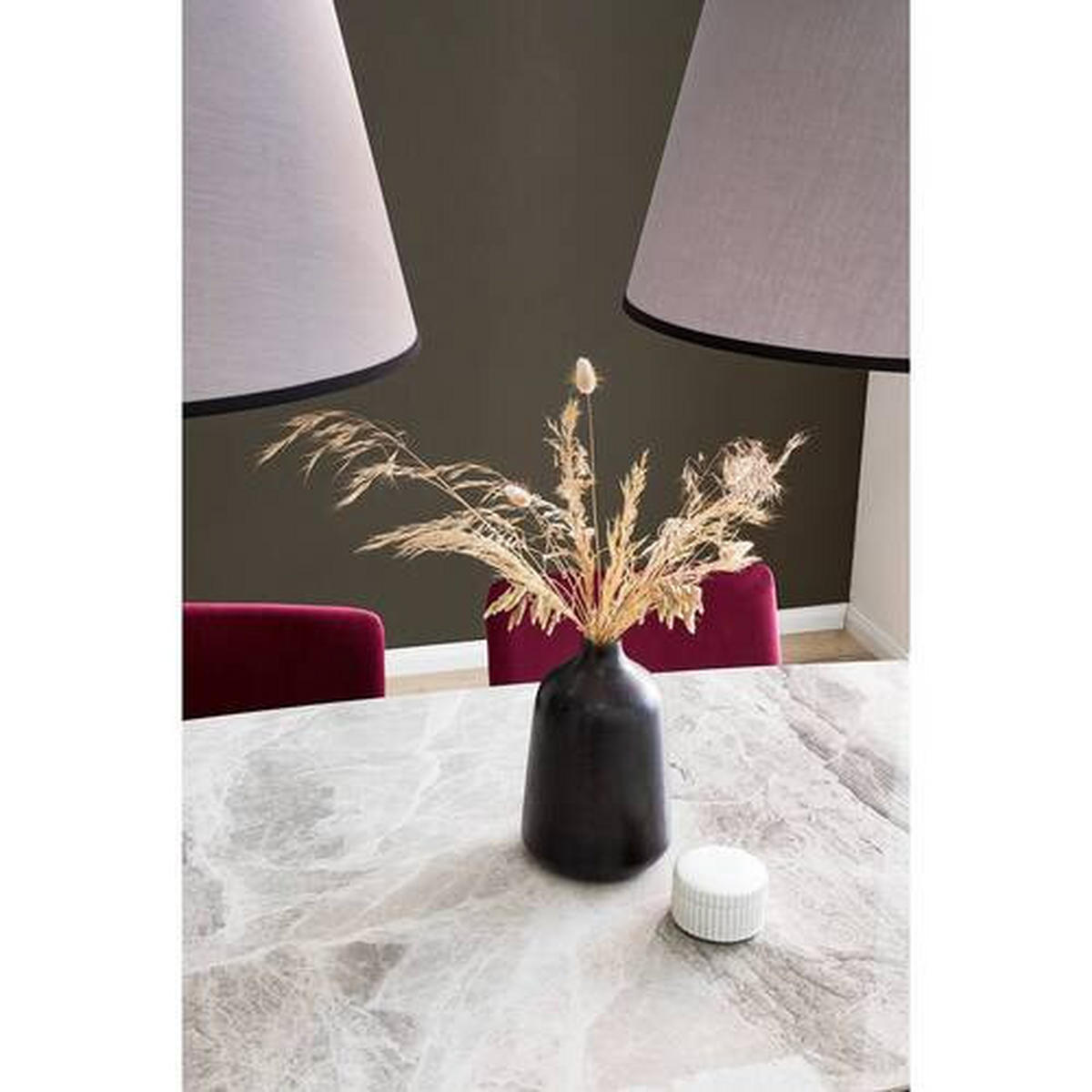 MATBORD i metall, glas, keramik 175/85/75 cm   - svart/grå, Modern, metall/glas (175/85/75cm) - Novel