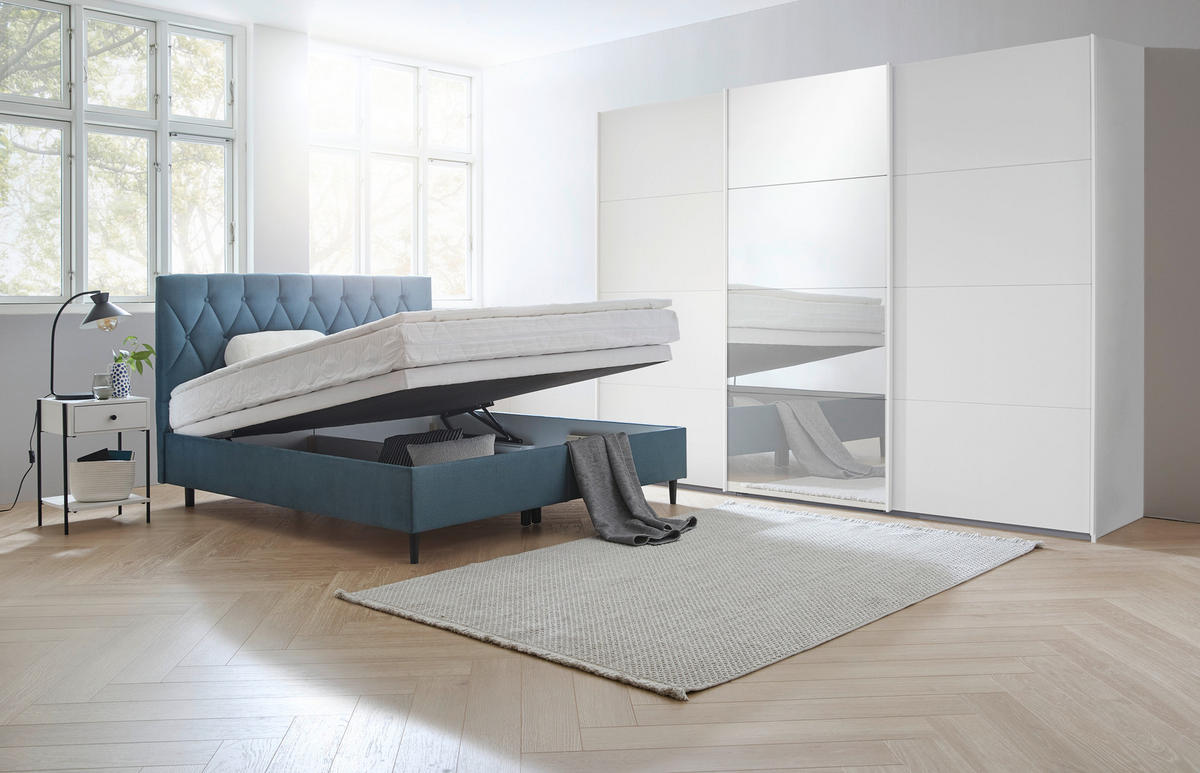 BOXBETT 140/200 cm  in Türkis  - Türkis/Schwarz, Design, Holz/Holzwerkstoff (140/200cm) - home24