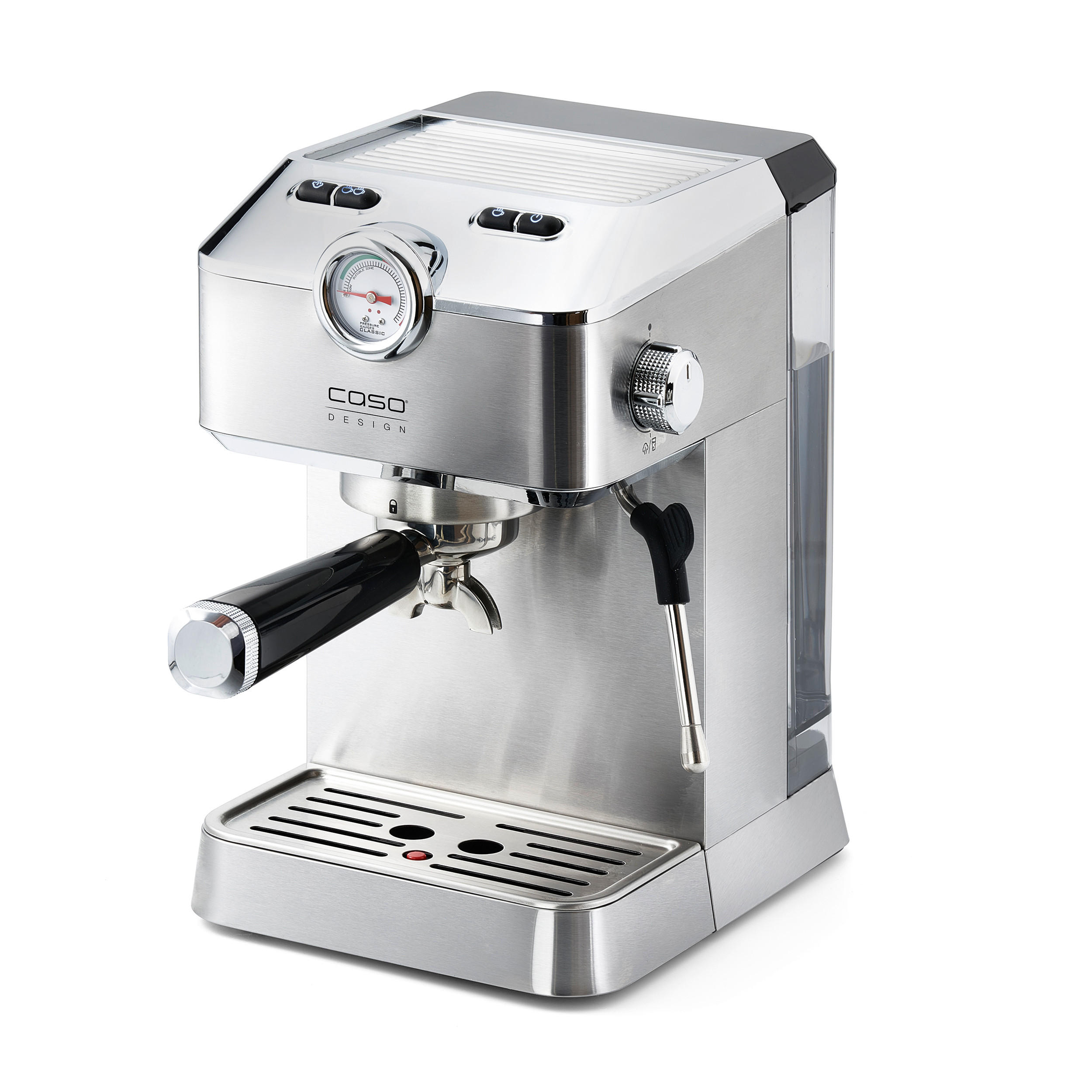 Caso Design Espressomaschine Schwarz, Edelstahl 19.5x30.5x25.5 cm