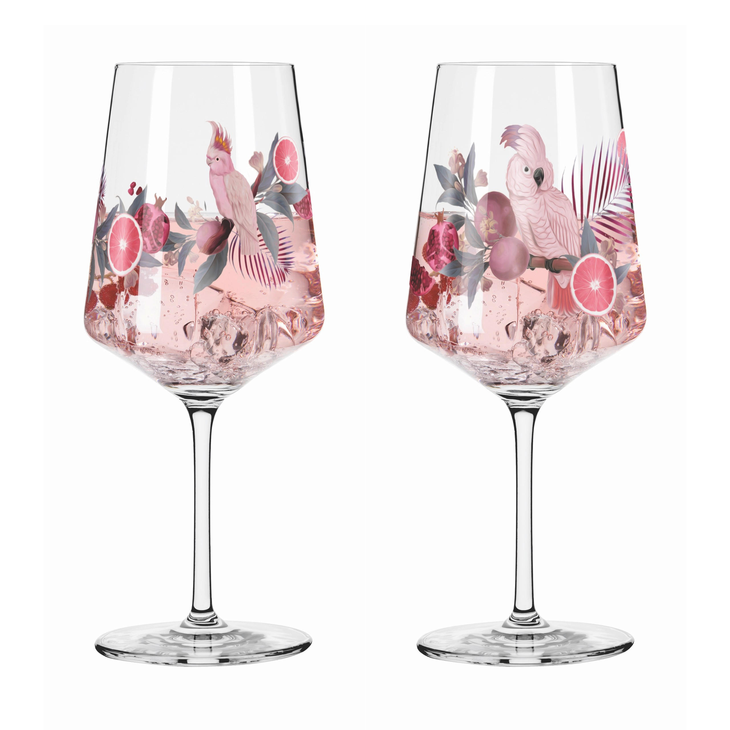 Ritzenhoff Spritzerglas Grau, Rosa 9.3x22.5x9.3 cm