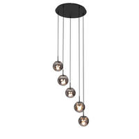 HÄNGELEUCHTE Dallas 53/150 cm   - Schwarz, Basics, Glas/Kunststoff (53/150cm) - Novel