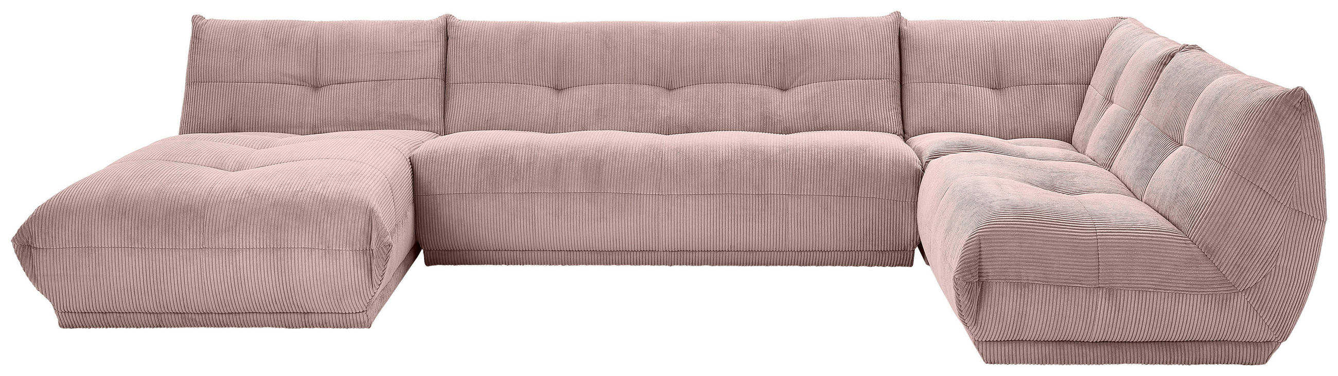 WOHNLANDSCHAFT in Cord Altrosa  - Altrosa, Trend, Textil (185/390/210cm) - Livetastic