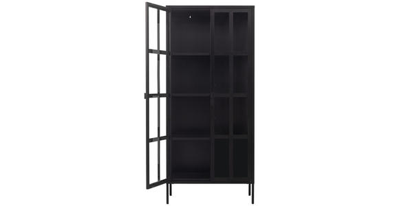 VITRINE in Schwarz - Schwarz, Design, Glas/Metall (80/180/35cm) - Xora