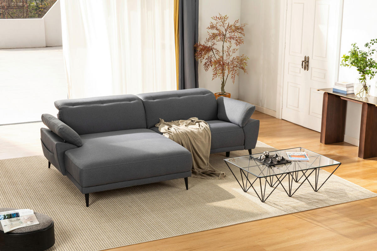 COLȚAR textil gri deschis  - gri deschis/negru, Design, metal/textil (172/262cm) - MID.YOU