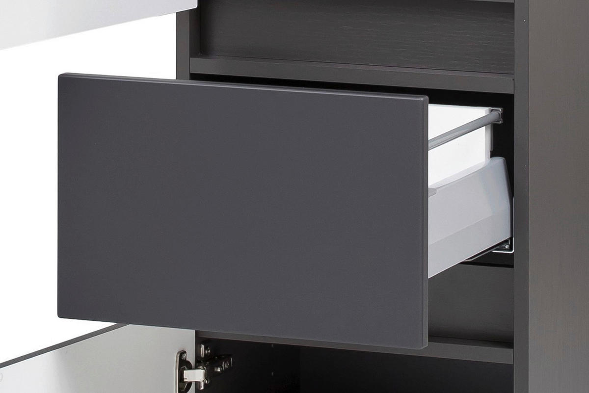 HOCHSCHRANK 40/180/35 cm  - Silberfarben/Graphitfarben, KONVENTIONELL, Holzwerkstoff/Kunststoff (40/180/35cm) - Held