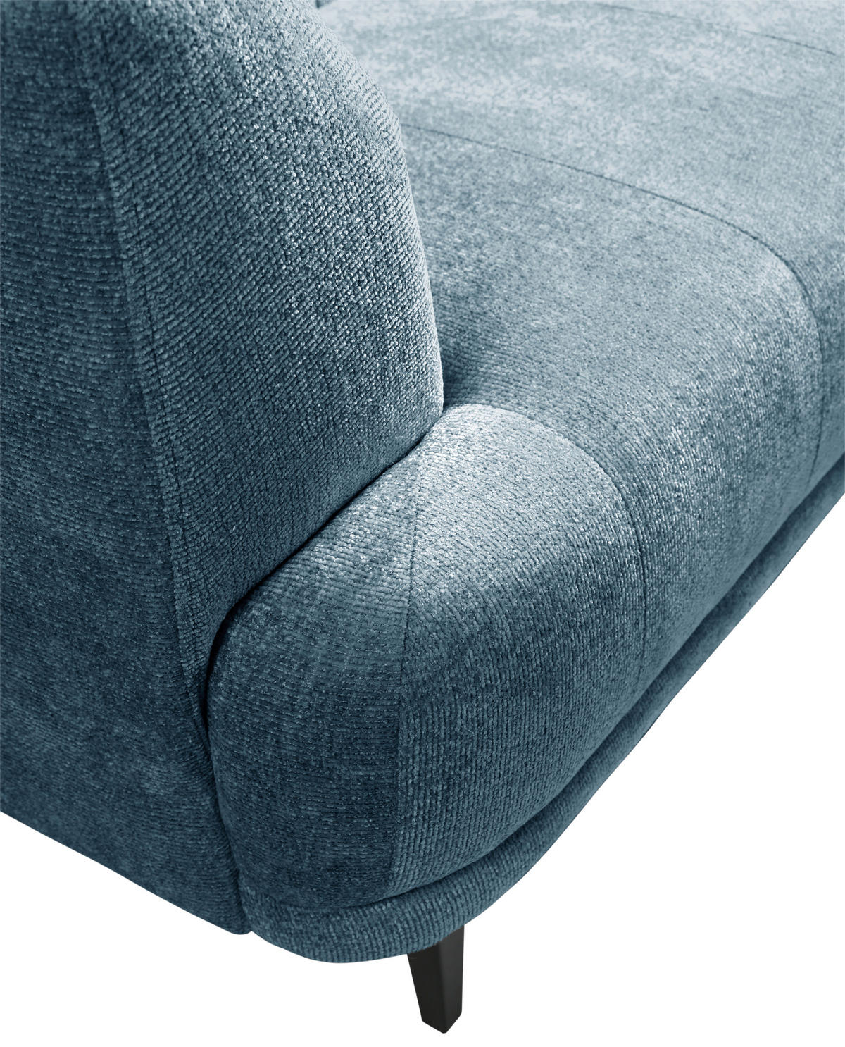 2-SITZER-SOFA in Flachgewebe Blau  - Blau/Schwarz, Design, Textil/Metall (166/77/106cm) - MID.YOU