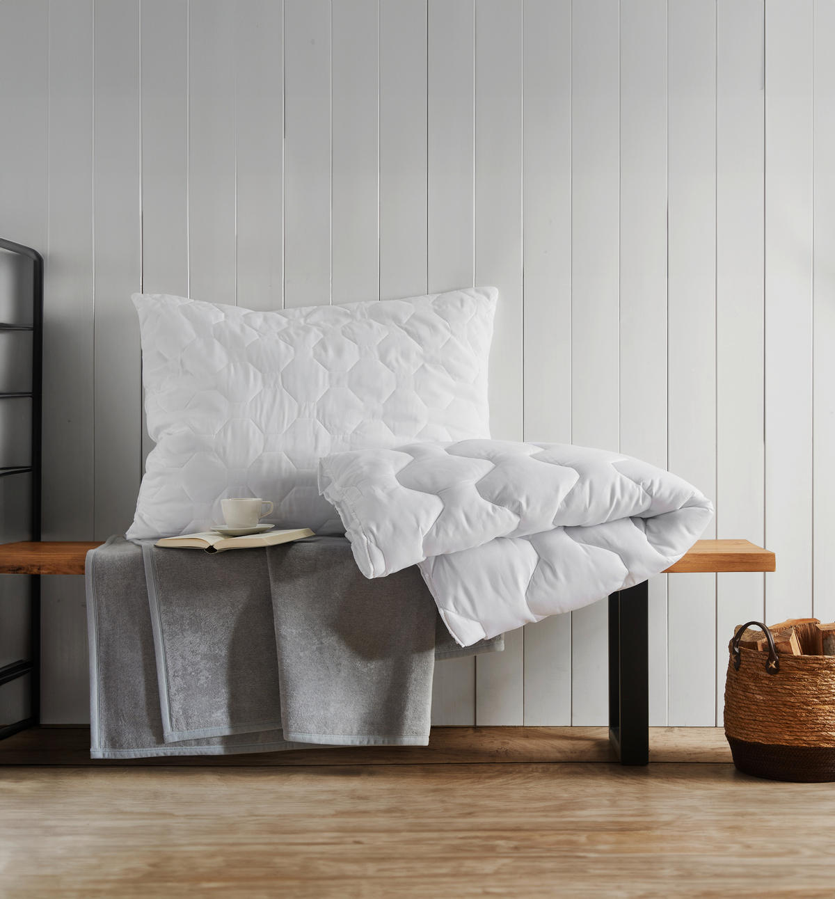 LÔŽKOVINY – SADA, polyester, 140x200/70x90 cm - biela, Basics, textil (140x200/70x90cm) - Boxxx
