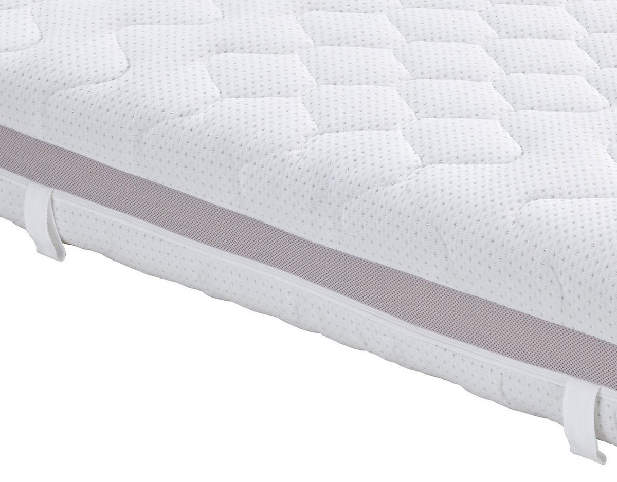 VISCOMATRATZE 90/200 cm Höhe ca. 22 cm 7 -Zonen - Weiß, KONVENTIONELL, Textil (90/200cm) - Livetastic
