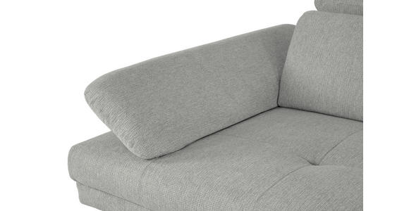 ECKSOFA Hellgrau Webstoff  - Hellgrau/Schwarz, Design, Textil/Metall (296/188cm) - Xora