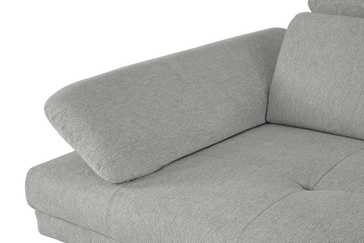 ECKSOFA in Webstoff Graublau  - Graublau/Schwarz, Design, Textil/Metall (296/188cm) - Livetastic
