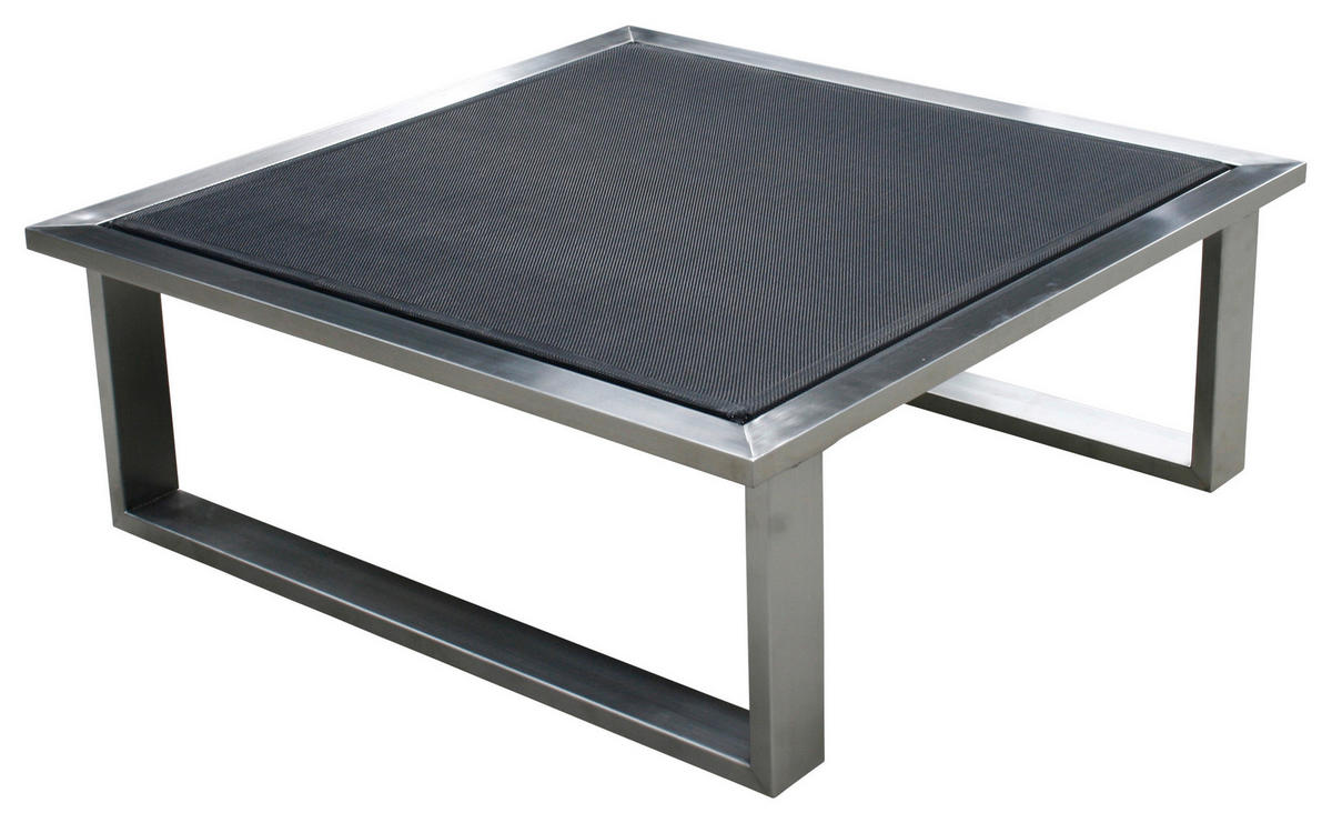 LOUNGEHOCKER 73,5/28/73,5 cm Edelstahl  - Edelstahlfarben/Grau, Design, Textil/Metall (73,5/28/73,5cm) - Zebra 