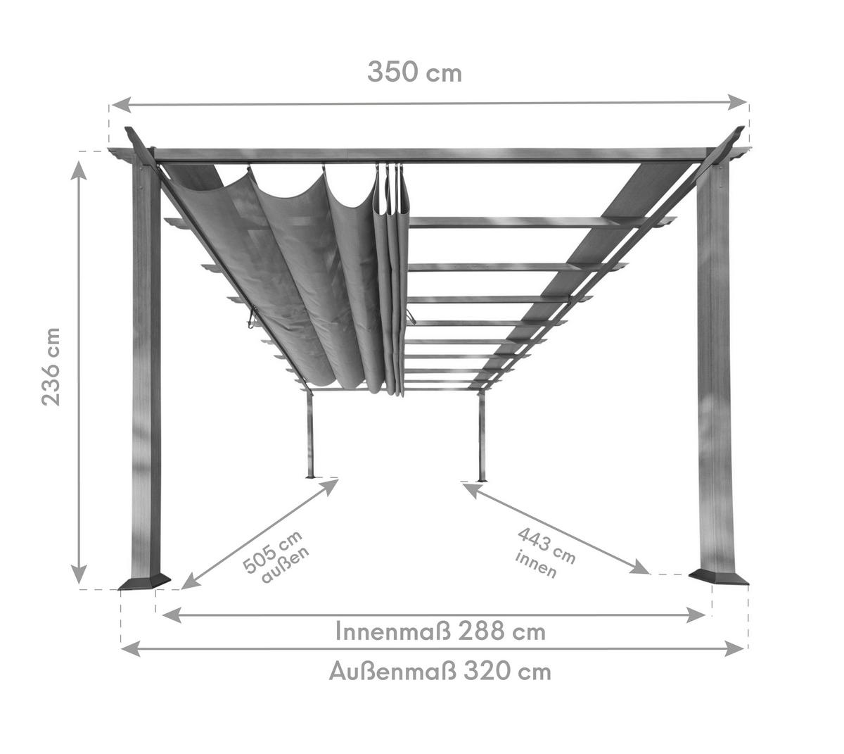 PERGOLA 505/236/350 cm   - Weiß, Basics, Kunststoff/Metall (505/236/350cm)