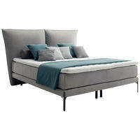 BOXSPRINGBETT 180/200 cm,  in Grau, Matratze, gepolstertes Kopfteil, H2 + H3 = mittel + fest  - Schwarz/Grau, KONVENTIONELL, Holz/Holzwerkstoff (180/200cm) - Schöner Wohnen