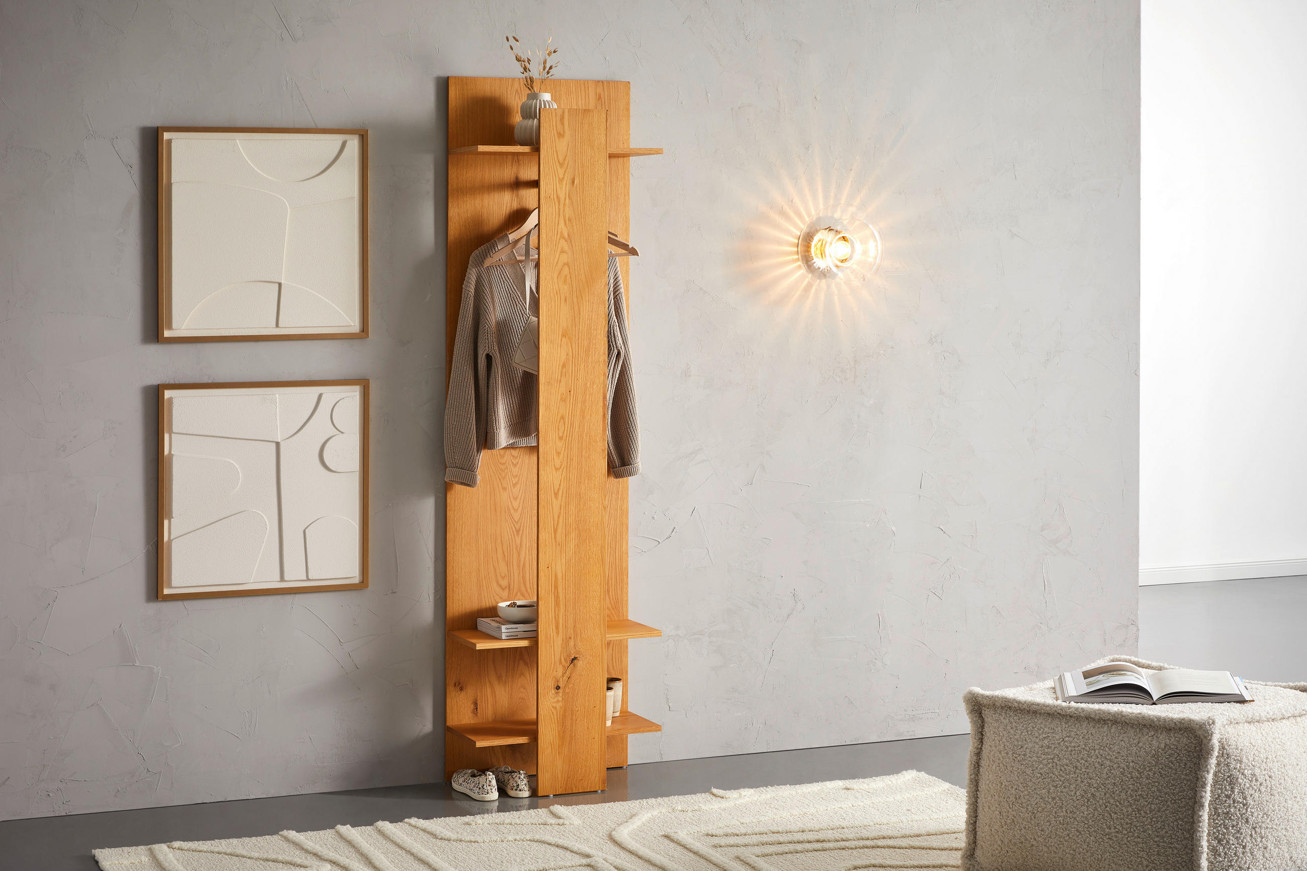 GARDEROBNI PANEL - barve hrasta, Natur, leseni material/les (55/199/29cm) - MID.YOU