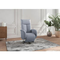 DREHSTUHL Graublau  - Graublau/Schwarz, MODERN, Leder/Metall (75/112/82cm) - Sit & More
