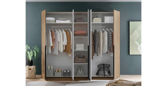 SCHLAFZIMMER 180/200 cm in Weiß, Eichefarben - Eichefarben/Weiß, KONVENTIONELL, Holzwerkstoff (180/200cm) - Carryhome