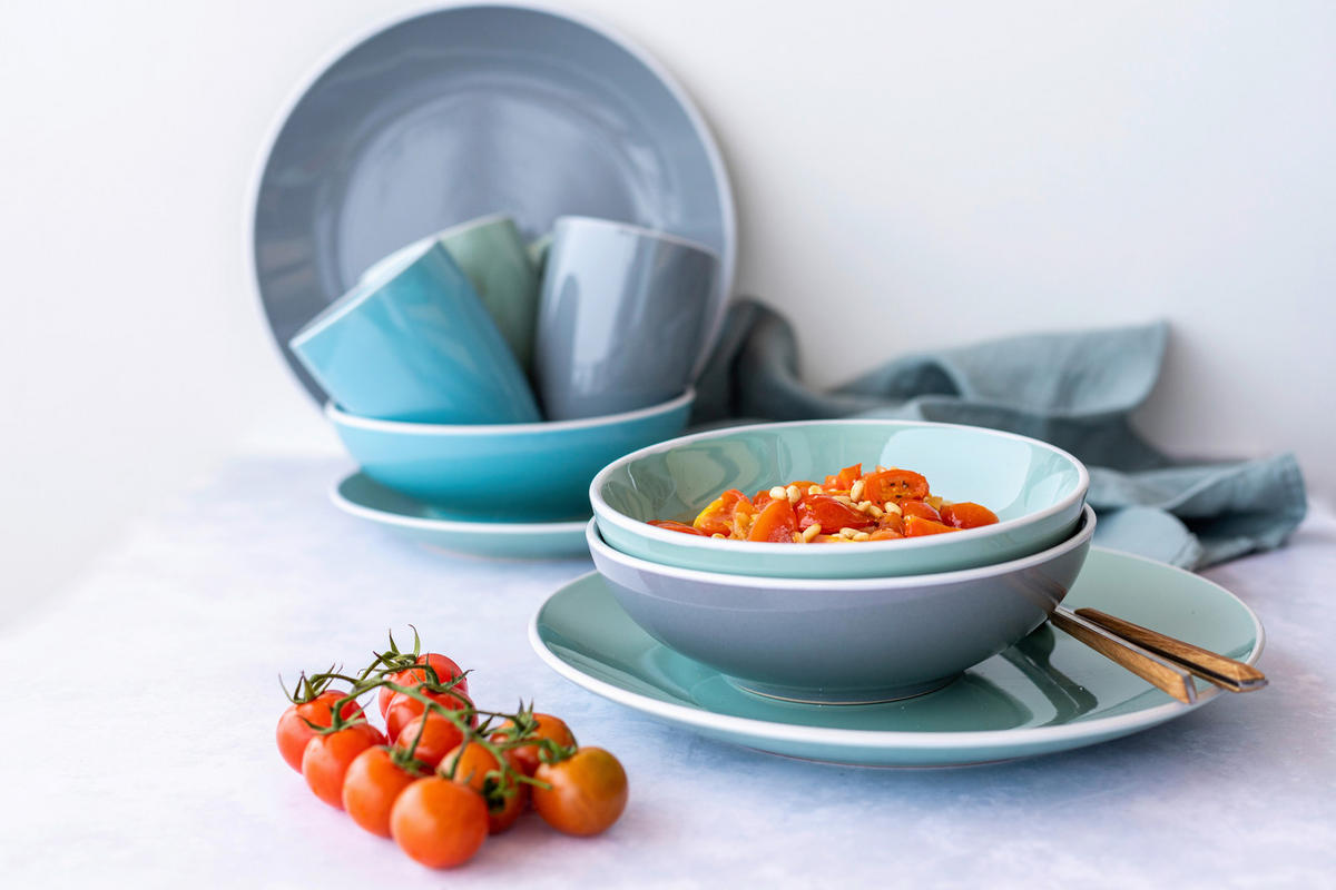 KOMBISERVICE Elissa 24-teilig  - Grün, Basics, Keramik (46,5/33/32cm) - Mäser