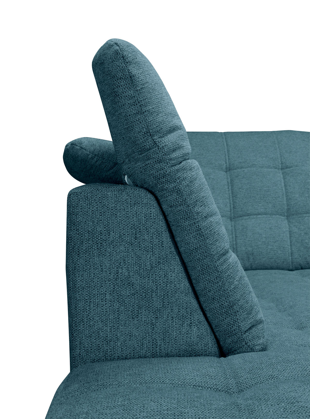 ECKSOFA Blau Chenille  - Chromfarben/Blau, KONVENTIONELL, Kunststoff/Textil (205/260cm) - Carryhome
