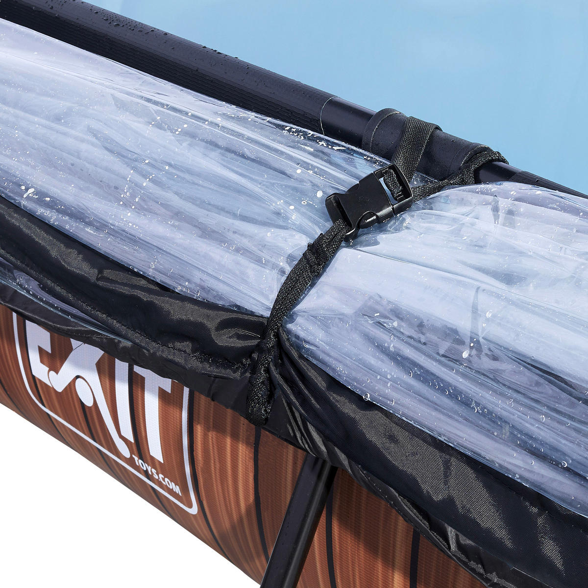 POOL-SET WOOD 220/150/65 cm  - Braun, KONVENTIONELL, Metall (220/150/65cm) - EXIT Toys