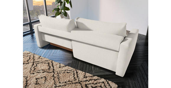2,5-SITZER in Flachgewebe Ecru - Ecru/Schwarz, Design, Kunststoff/Textil (240/70/125cm) - Xora