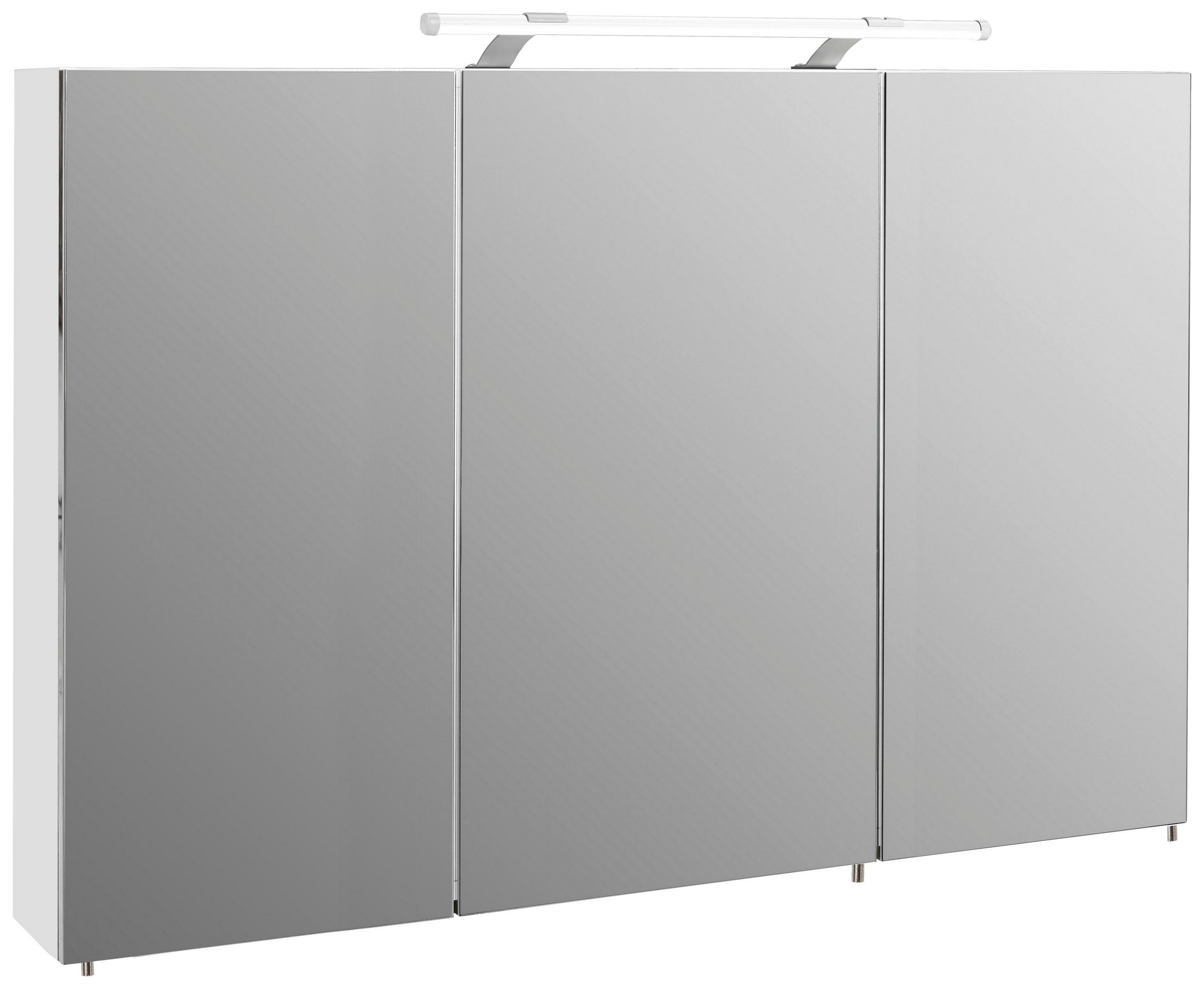 SPIEGELSCHRANK 120/75,7/16 cm  - Weiß Hochglanz/Silberfarben, MODERN, Glas/Holzwerkstoff (120/75,7/16cm) - MID.YOU