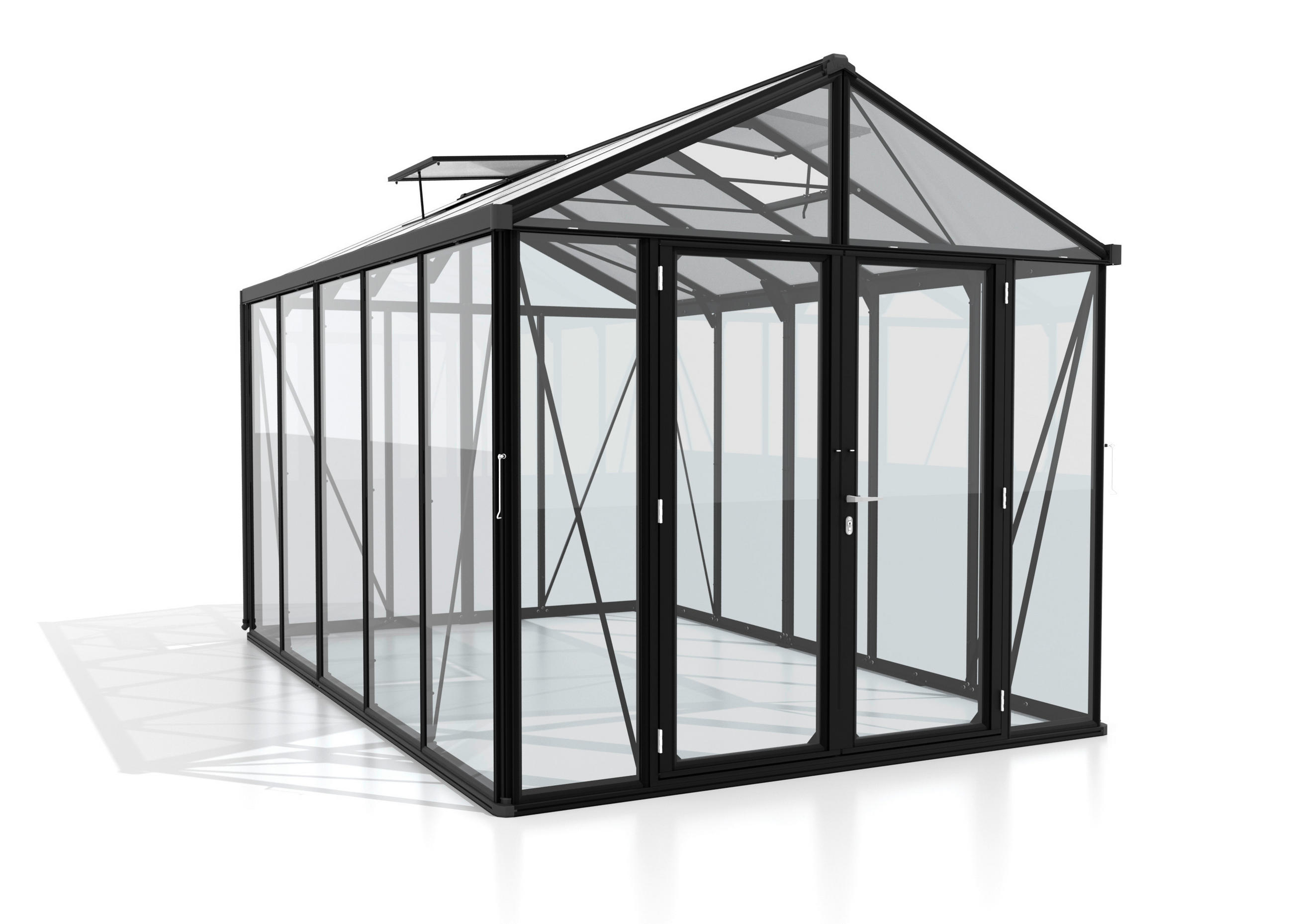 GEWÄCHSHAUSBAUSATZ - Schwarz, Basics, Glas/Kunststoff (258,4/250,4/390,8cm)