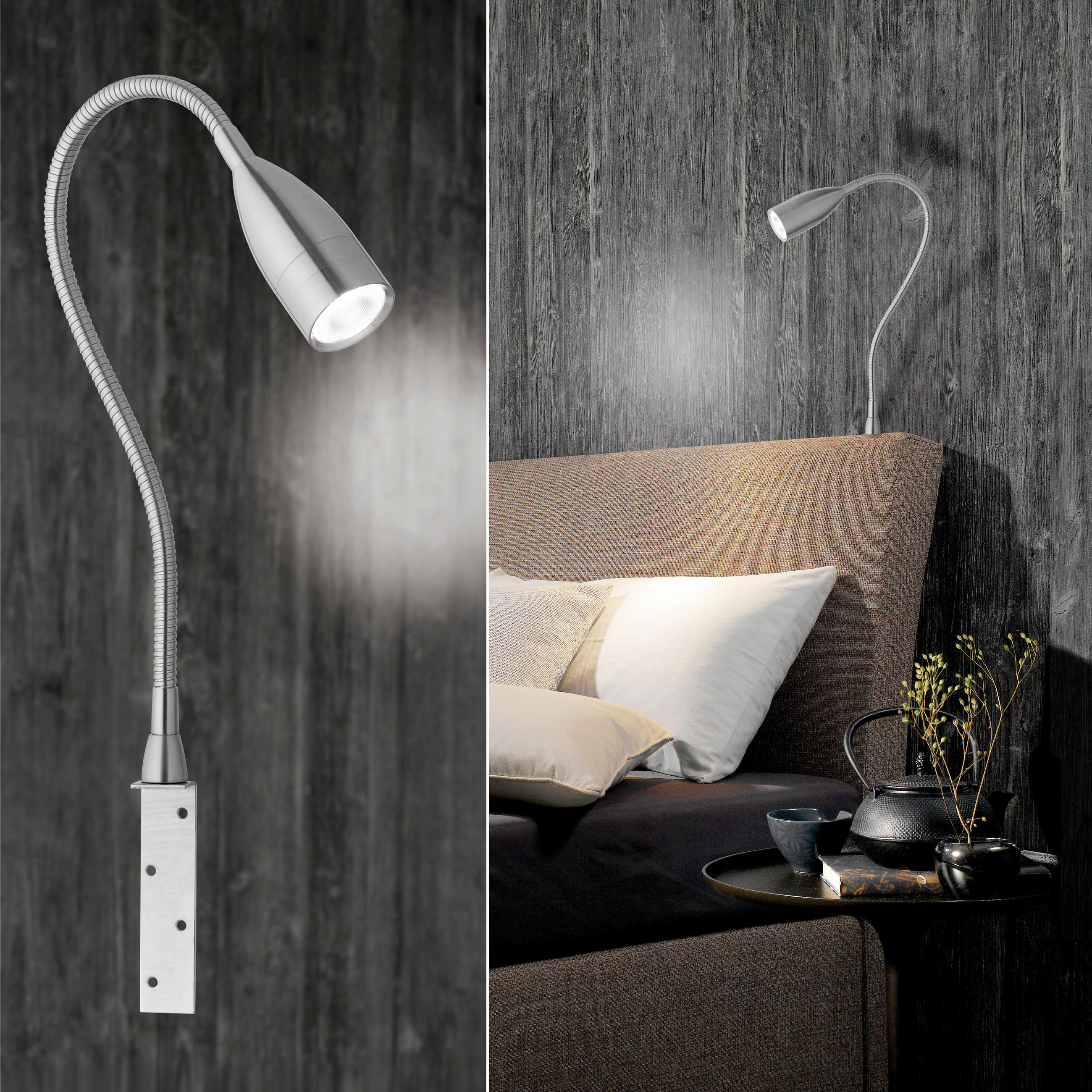 NÁSTĚNNÉ LED SVÍTIDLO, 48 cm - čiré/barvy niklu, Basics, kov/plast (48cm)