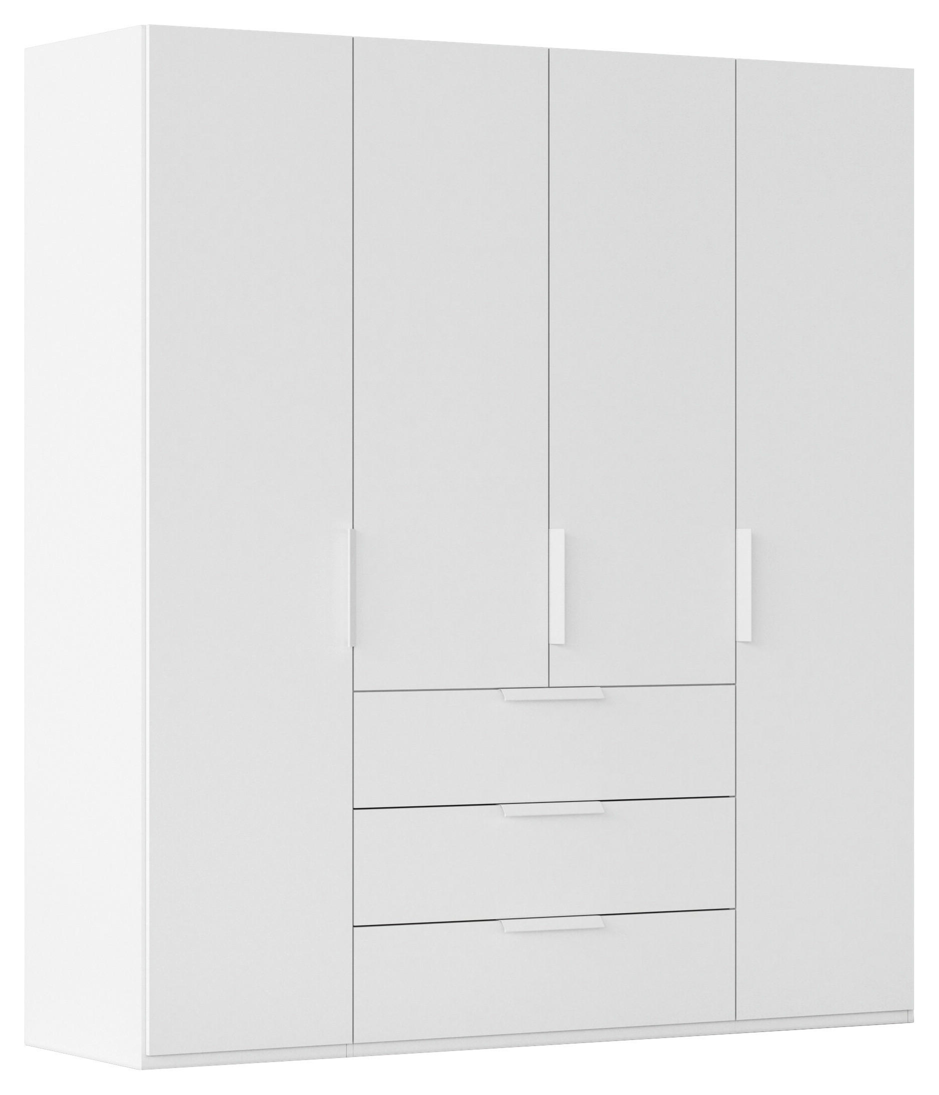 DREHTÜRENSCHRANK 201/223/61 cm,  in Weiß, 4-türig  - Weiß, Basics, Holzwerkstoff/Metall (201/223/61cm) - Novel