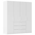DREHTÜRENSCHRANK 201/223/61 cm,  in Weiß, 4-türig  - Weiß, Basics, Holzwerkstoff/Metall (201/223/61cm) - Novel