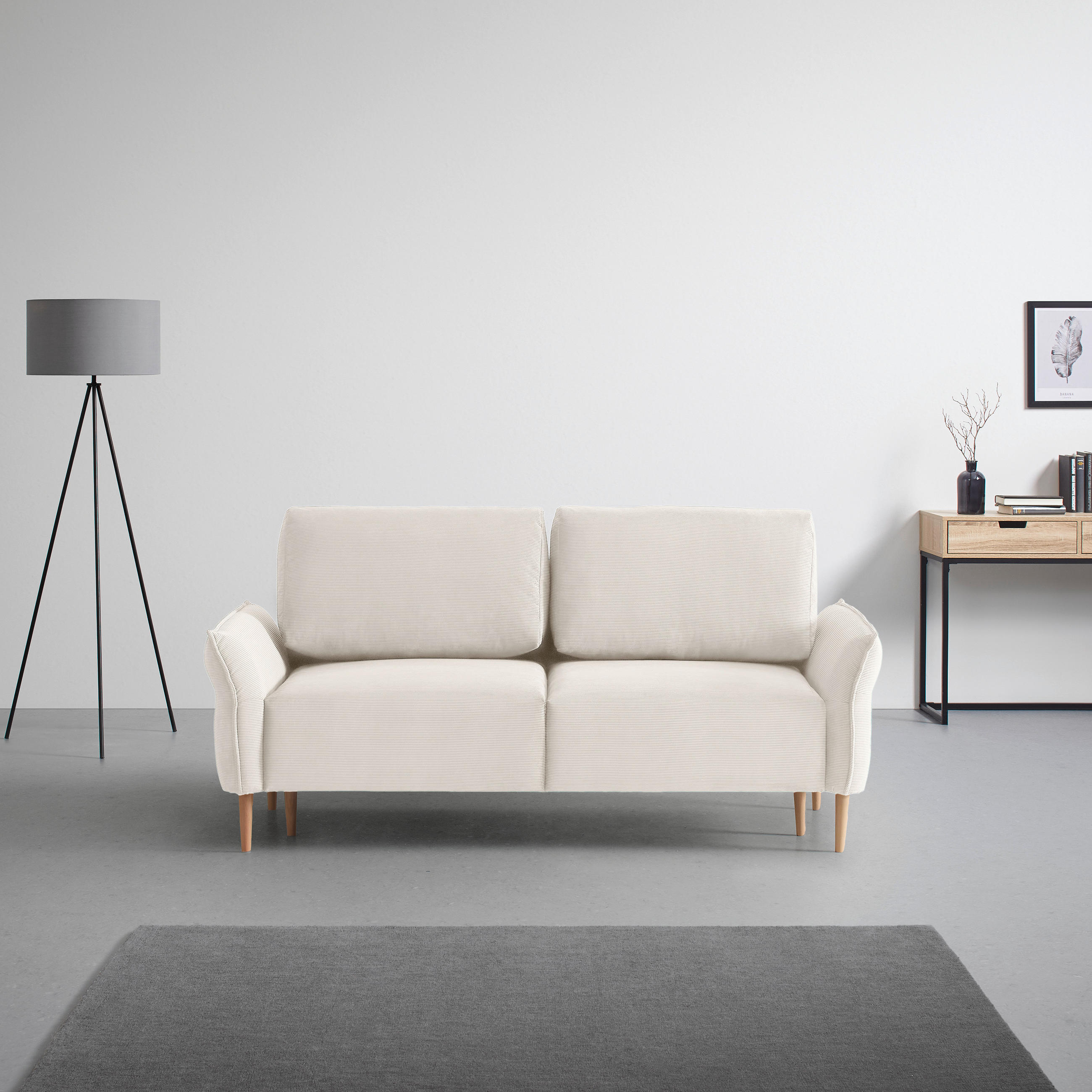 3-SITS SOFFA i manchester beige  - beige/naturfärgad, Modern, trä/textil (183/85/92cm) - MID.YOU