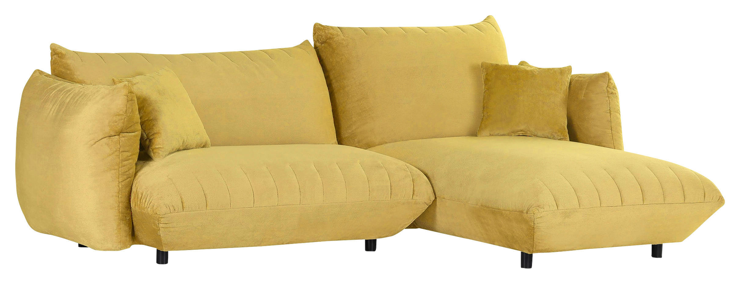 HÖRNSOFFA i plysch gul - svart/gul, Klassisk, textil/plast (270/170cm) - MID.YOU