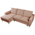 ECKSOFA  in Struktur Braun  - Schwarz/Braun, MODERN, Holz/Kunststoff (145/230cm) - Carryhome