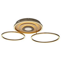 LED-DECKENLEUCHTE Miles 99,2/57/11,5 cm  - Champagner/Goldfarben, Design, Kunststoff/Metall (99,2/57/11,5cm) - Globo
