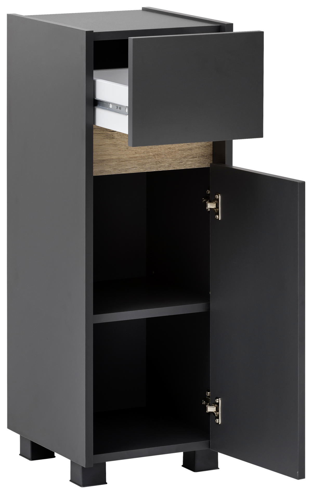 UNTERSCHRANK 30,2/84,8/33 cm   - Eichefarben/Anthrazit, MODERN, Holzwerkstoff/Kunststoff (30,2/84,8/33cm) - home24