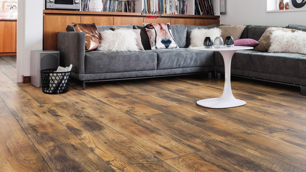LAMINATBODEN  per  m² - Eichefarben/Dunkelbraun, Natur, Holzwerkstoff (220/24,3/0,8cm) - Living by HARO
