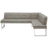 ECKBANK 253/174 cm  in Chromfarben, Ecru  - Chromfarben/Ecru, Design, Textil/Metall (253/174cm) - Novel