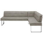 ECKBANK 253/174 cm  in Chromfarben, Ecru  - Chromfarben/Ecru, Design, Textil/Metall (253/174cm) - Novel