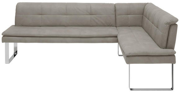 ECKBANK 253/174 cm in Chromfarben, Ecru - Chromfarben/Ecru, Design, Textil/Metall (253/174cm) - Novel