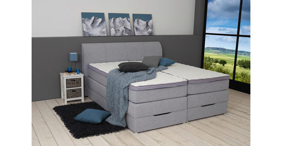 BOXSPRINGBETT 180/200 cm  in Silberfarben  - Silberfarben, KONVENTIONELL, Textil (180/200cm) - Carryhome