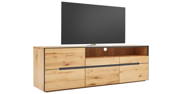 LOWBOARD  in 181/60/46,5 cm  - Eichefarben/Anthrazit, KONVENTIONELL, Holz/Holzwerkstoff (181/60/46,5cm) - Linea Natura